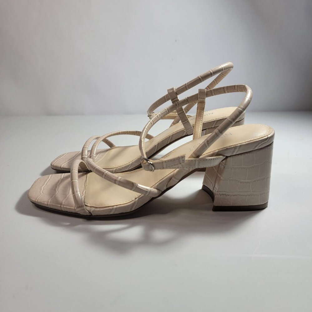 Nine West Women's Nude Grayce Faux Croc Leather Chunky Block Heels Size 7.5 - Picture 6 of 11